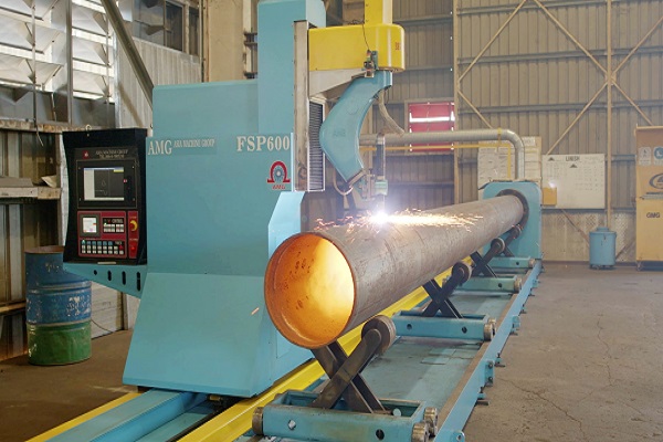 Large metal pipe in factory